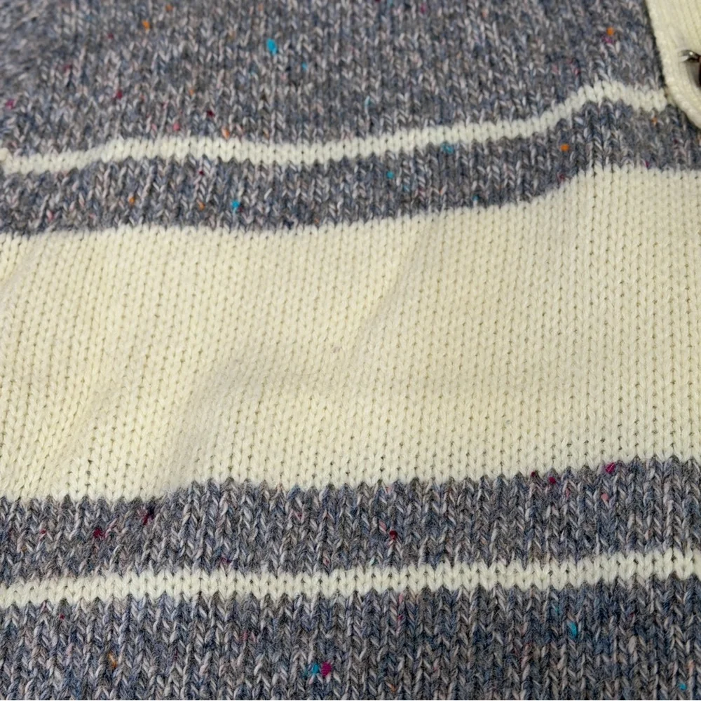 Victoria Dry Goods Wool Blend Vintage Sweater Men L Gray Cream Speckled USA Made - Picture 9 of 11